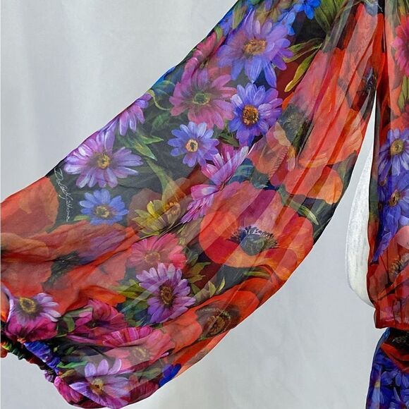 Dolce&Gabbana Floral Silk Chiffon Mini Dress size 38/ us size 2 - Picture 8 of 13